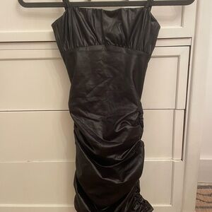 Katie J NYC Black Ruched Bodycon Dress
